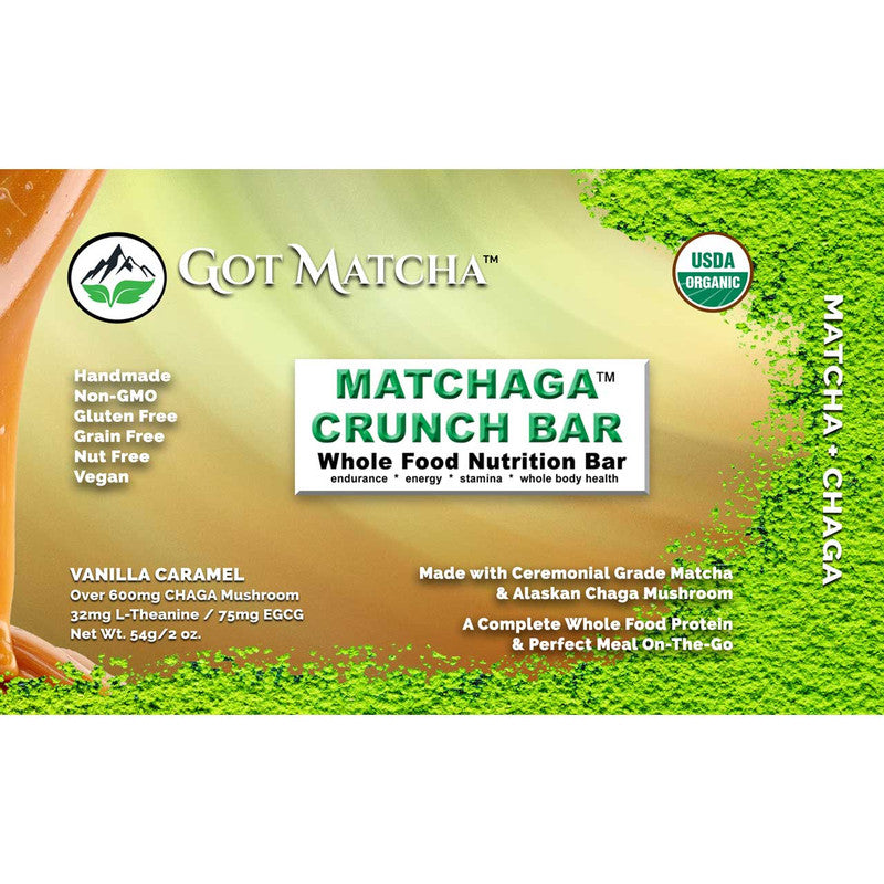 Organic MATCHAGA Crunch Bar, Vanilla Caramel