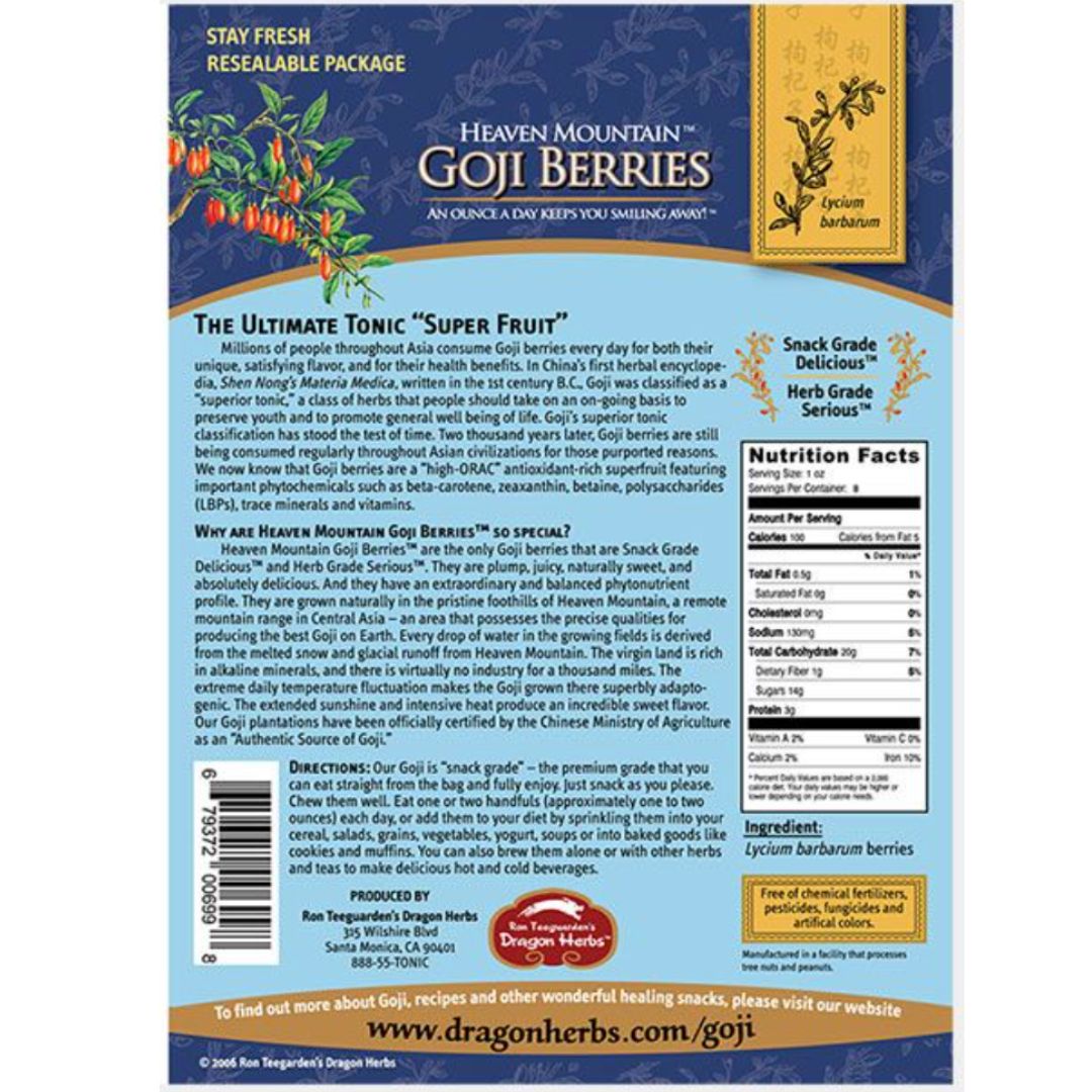 Dragon Herbs Heaven Mountain Goji Berries 8 oz