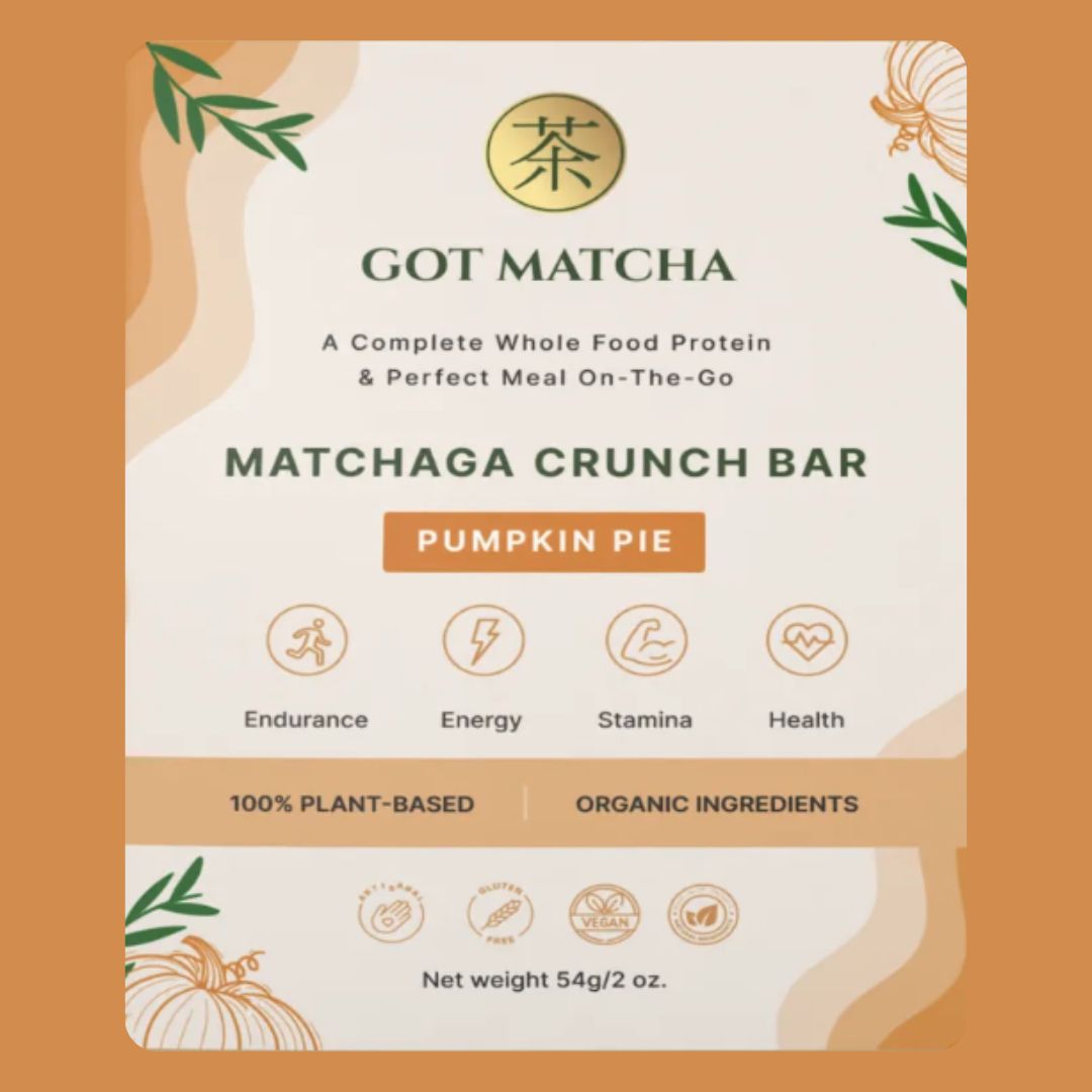 NEW! Organic MATCHAGA Crunch Bar, Pumpkin Pie