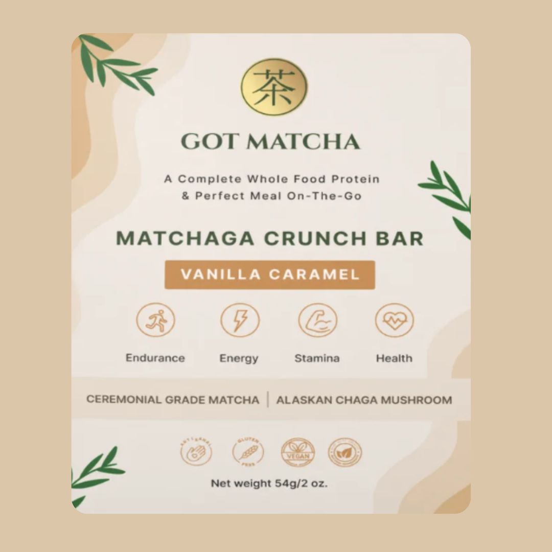 Organic MATCHAGA Crunch Bar, Vanilla Caramel