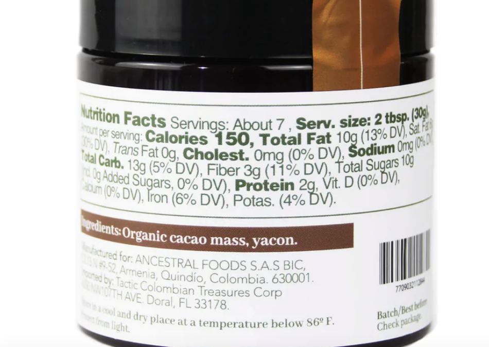 NEW! Organic Dark Chocolate Spread with Yacon